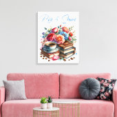 Sta op en schijn  koffiekopje en bloemen canvas afdruk (Insitu (Woonkamer))