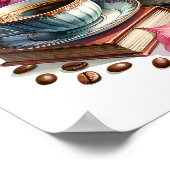 Sta op en schijn  koffiekopje en bloemen poster (Hoek)