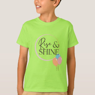 Sta op en schijn leuk schrift met zonneschijn t-shirt