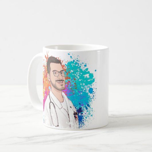 Sta op en schijn, maar eerst, koffie, ochtendmotiv koffiemok (Voorkant links)