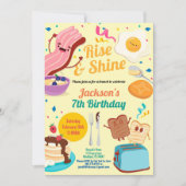 Sta op en schijn ontbijt brunch uitnodiging (Voorkant)