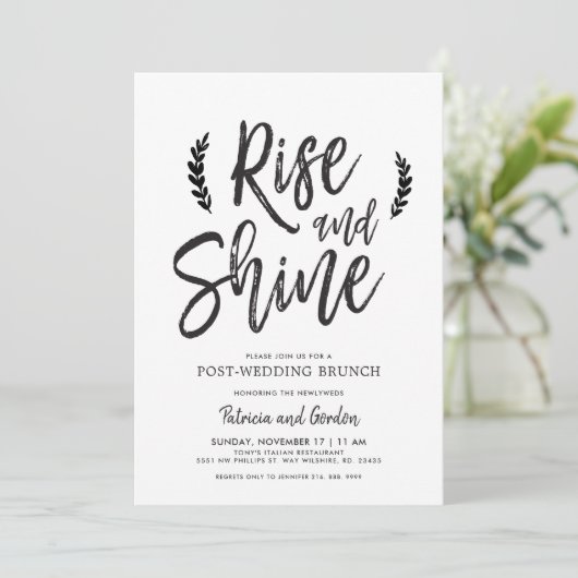 Sta op en schitter | Bruiloft Brunch Kaart (Staand voorkant)