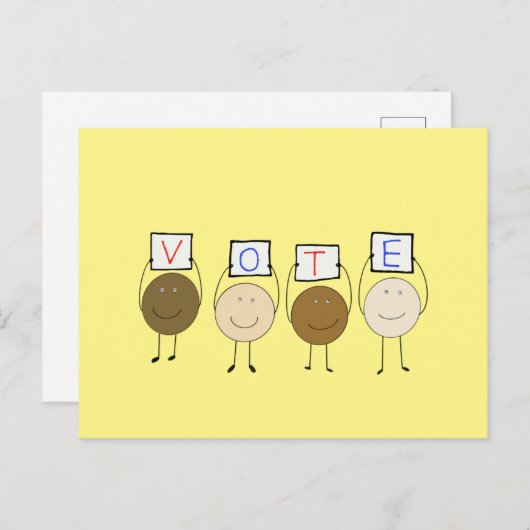 Sta op en stem briefkaart (Voorkant / Achterkant)