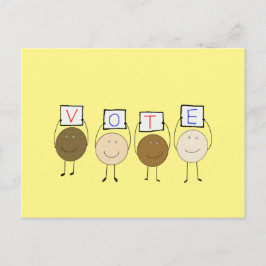 Sta op en stem briefkaart