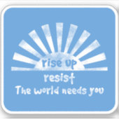 Sta op en weersta Vinyl Sticker (Voorkant)