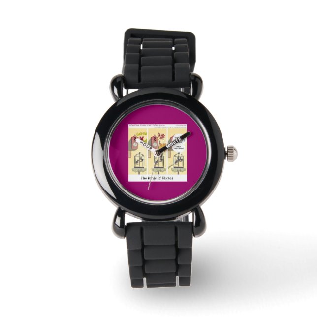Sta Op Grappige Vogel Met Pistool Horloge (Voorkant)