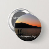 Sta op het peddel in de zonsondergang ronde button 5,7 cm (Voorkant /achterkant)