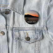 Sta op het peddel in de zonsondergang ronde button 5,7 cm (In situ)