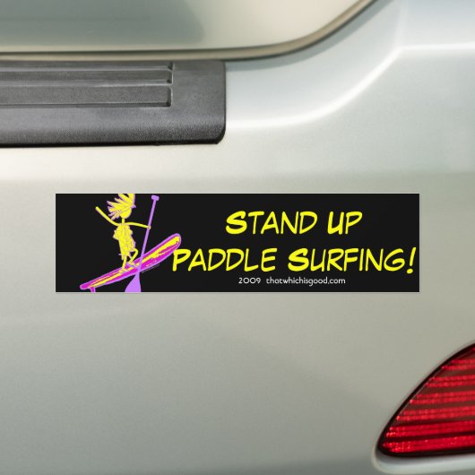 Sta op het Surf van de peddel! Bumpersticker (Op auto)