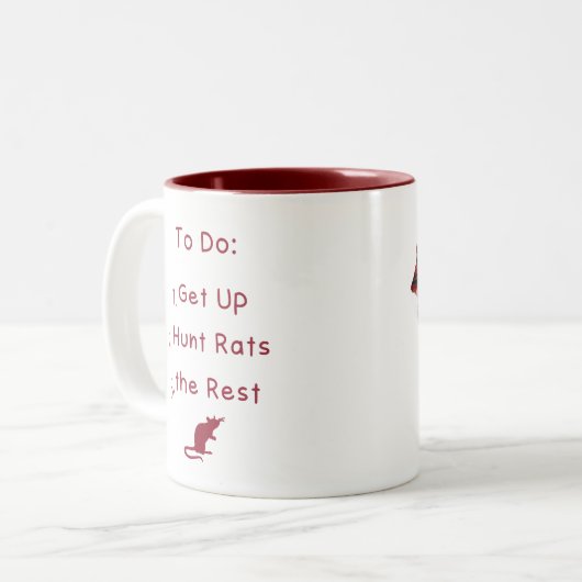 Sta op, Hunt Rats Tweekleurige Koffiemok (Voorkant links)