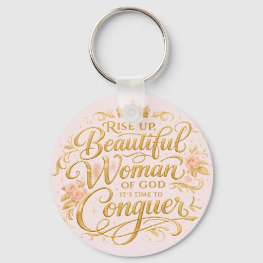 Sta Op, Mooi Vrouw Van God Roze Sleutelhanger (Voorkant)