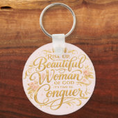 Sta Op, Mooi Vrouw Van God Roze Sleutelhanger (Voorkant)