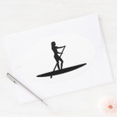 Sta op paddling meisje ovale sticker (Envelop)