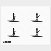 Sta op paddling meisje ovale sticker (Vel)
