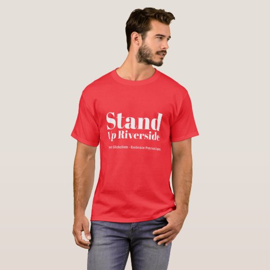 Sta op Riverside Mannen Red T-Shirt (Voorkant volledig)