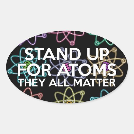 STA OP VOOR ATOMEN OVALE STICKER (Voorkant)
