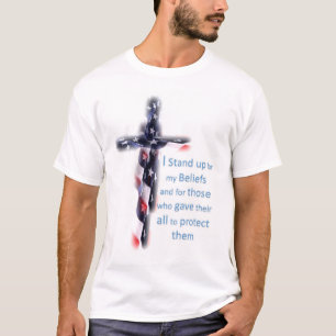 Sta op voor de Beliefs vlag om onze troepen te ste T-shirt