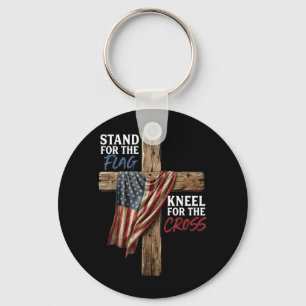 Sta op voor de vlag kniel voor het Amerikaanse kru Sleutelhanger