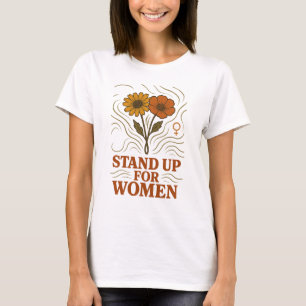 Sta op voor vrouwen modern feministisch lijnkunst t-shirt