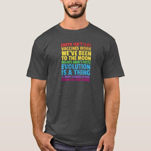'Sta op voor wetenschap' T-shirt (Voorkant)