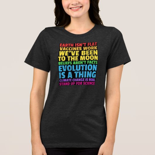 'Sta op voor wetenschap' Tri-Blend Shirt (Voorkant)