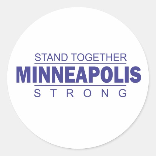 Sta Samen Minneapolis  Ronde Sticker (Voorkant)