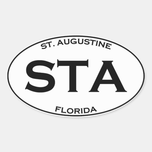 STA - St. Augustine Florida Ovale Sticker (Voorkant)