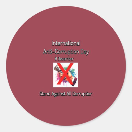 Sta tegen alle corruptie. IACD Ronde Sticker (Voorkant)