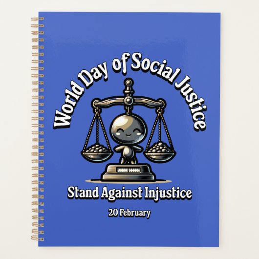 Sta tegen onrecht. Dag van de sociale rechtvaardig Planner (Voorkant)