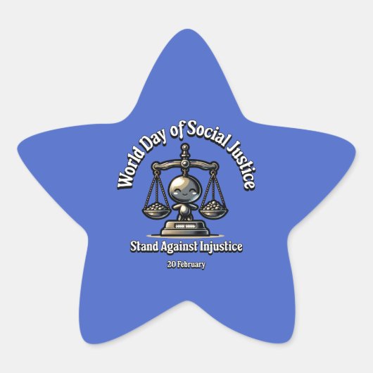 Sta tegen onrecht. Dag van de sociale rechtvaardig Ster Sticker (Voorkant)