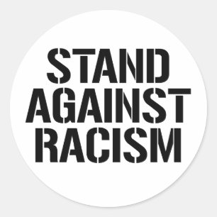 Sta tegen racisme ronde sticker