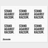 Sta tegen racisme vierkante sticker (Vel)