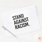 Sta tegen racisme vierkante sticker (Envelop)
