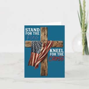 Sta Voor De Vlag Kniel Voor Het Kruis Amerikaanse Kaart