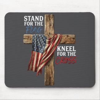 Sta Voor De Vlag Kniel Voor Het Kruis Amerikaanse Muismat