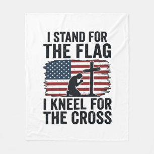 Sta voor de vlag kniel voor het kruis shirt ontwer fleece deken