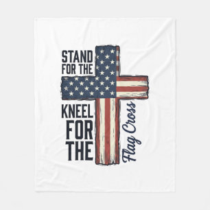Sta voor de vlag kniel voor het kruis shirt ontwer fleece deken