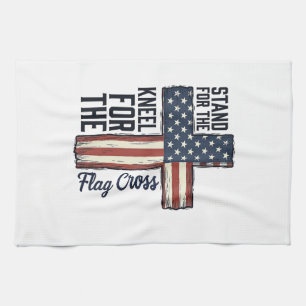 Sta voor de vlag kniel voor het kruis shirt ontwer theedoek
