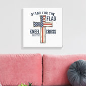 Sta voor de Vlag Patriottisch Kruis Ontwerp_1 Canvas Afdruk (Insitu (Woonkamer))