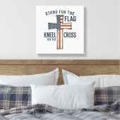 Sta voor de Vlag Patriottisch Kruis Ontwerp_1 Canvas Afdruk (Insitu (Slaapkamer))
