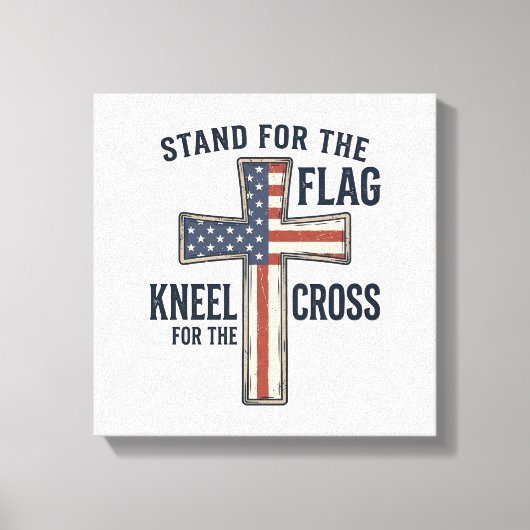 Sta voor de Vlag Patriottisch Kruis Ontwerp_1 Canvas Afdruk (Voorkant)