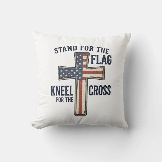 Sta voor de Vlag Patriottisch Kruisontwerp_1 Kussen (Voorkant)