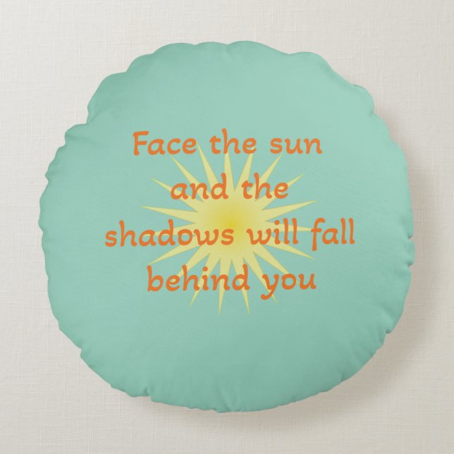 Sta voor de zon rond kussen (Voorkant)