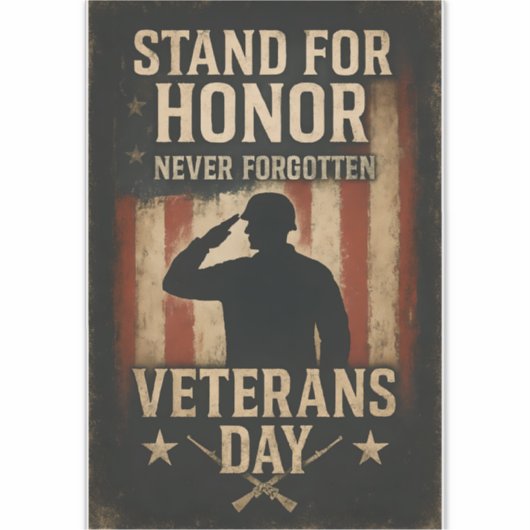 Sta Voor Eer – Veteranendag Tribute-ontwerp Sticker (Voorkant)