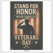 Sta Voor Eer – Veteranendag Tribute-ontwerp Sticker (Vel)