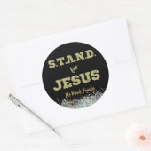 Sta voor Jezus Kerk of Jeugdgroep Ronde Sticker (Envelop)