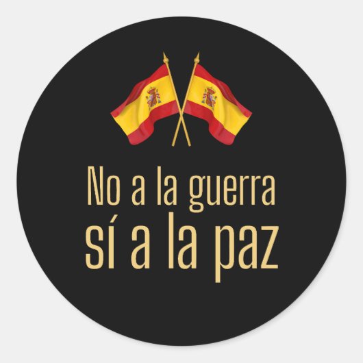 Sta voor vrede Spanje Ronde Sticker (Voorkant)