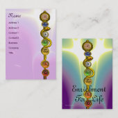 STAAF VAN ASCLEPIUS,7 CHAKRAS, YOGA INSTRUCTEUR ro Visitekaartje (Voorkant / Achterkant)