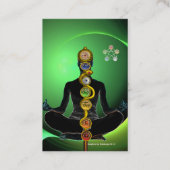 STAAF VAN ASCLEPIUS,7 CHAKRAS YOGA LOTUS POSE Groe Visitekaartje (Achterkant)
