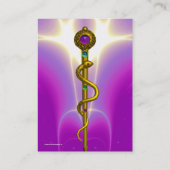 STAAF VAN ASCLEPIUS levendige gouden amethist Visitekaartje (Achterkant)